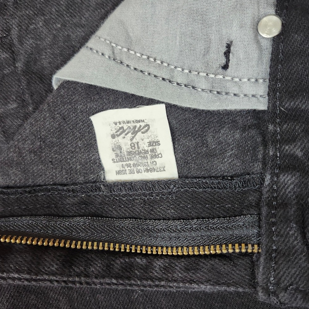 Chic Tapered Jeans Womens 33 Black Excellent Vintage High Waisted Denim - Picture 3 of 12